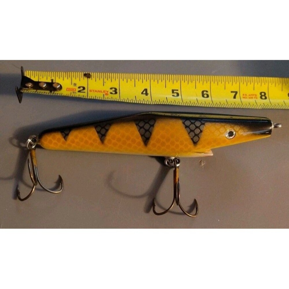 Vintage 8 Inch Perch Color Musky Lure Rare Unbranded